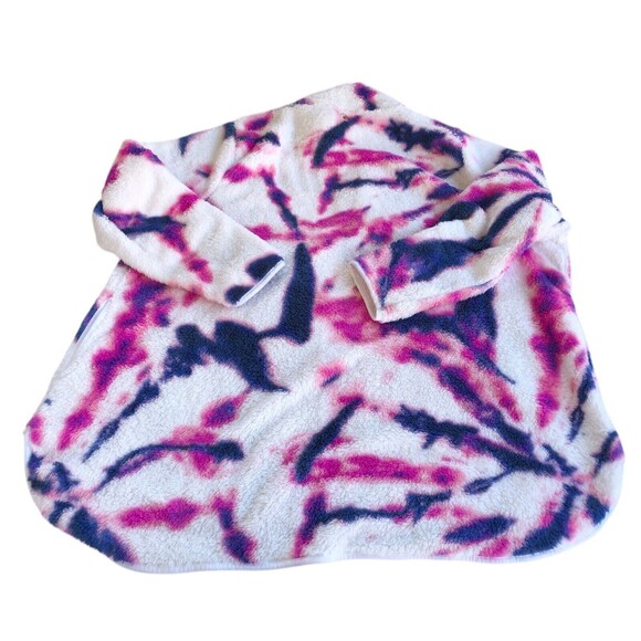 Lane Bryant Livi Half Zip Sherpa Pullover Jacket Size 26/28 Tie Dye Cozy - Picture 4 of 11